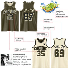 Load image into Gallery viewer, Custom Reversible Olive Black-Cream Double Side Salute To Service Sublimation Basketball Suit Jersey
