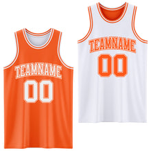 Load image into Gallery viewer, Custom Reversible Orange White Double Side Sublimation Basketball Suit Jersey