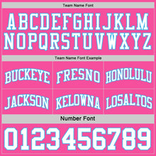 Load image into Gallery viewer, Custom Reversible Pink White-Sky Blue Double Side Sublimation Basketball Suit Jersey