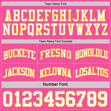Load image into Gallery viewer, Custom Reversible Pink White-Gold Double Side Sublimation Basketball Suit Jersey