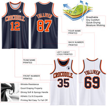 Load image into Gallery viewer, Custom Reversible Navy Orange-White Double Side Sublimation Basketball Suit Jersey