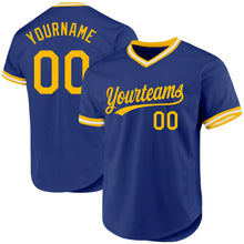 Load image into Gallery viewer, Custom Royal Gold-White Authentic Throwback Baseball Jersey