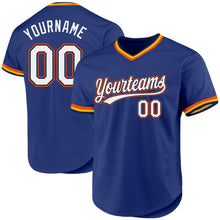 Load image into Gallery viewer, Custom Royal Navy-Orange Authentic Throwback Baseball Jersey