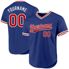 Load image into Gallery viewer, Custom Royal Red-White Authentic Throwback Baseball Jersey