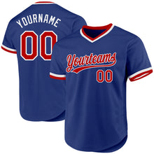 Load image into Gallery viewer, Custom Royal Red-White Authentic Throwback Baseball Jersey