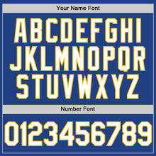 Load image into Gallery viewer, Custom Royal White-Gold Authentic Throwback Baseball Jersey