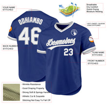 Load image into Gallery viewer, Custom Royal White-Gray Authentic Throwback Baseball Jersey