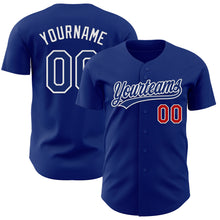 Load image into Gallery viewer, Custom Royal Red-White Authentic Baseball Jersey