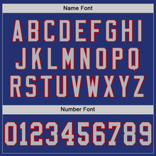 Load image into Gallery viewer, Custom Royal Gray-Red Mesh Authentic Throwback Football Jersey