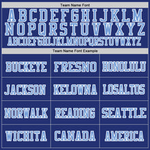 Load image into Gallery viewer, Custom Royal Light Blue-White Mesh Authentic Throwback Football Jersey