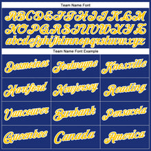Load image into Gallery viewer, Custom Stitched Royal Yellow-White Sports Pullover Sweatshirt Hoodie