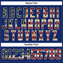 Load image into Gallery viewer, Custom Royal Vintage USA Flag-Cream Hockey Lace Neck Jersey