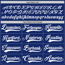 Load image into Gallery viewer, Custom Royal White Hockey Lace Neck Jersey