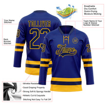 Load image into Gallery viewer, Custom Royal Navy-Gold Hockey Lace Neck Jersey
