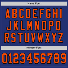Load image into Gallery viewer, Custom Royal Orange-Black Mesh Authentic Throwback Football Jersey