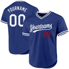Load image into Gallery viewer, Custom Royal White-Red Authentic Throwback Baseball Jersey