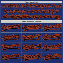 Load image into Gallery viewer, Custom Royal Black-Orange Authentic Throwback Baseball Jersey