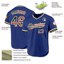 Load image into Gallery viewer, Custom Royal Vintage USA Flag Cream-Black Authentic Throwback Baseball Jersey