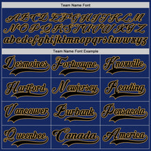 Load image into Gallery viewer, Custom Royal Black-Old Gold Hockey Jersey