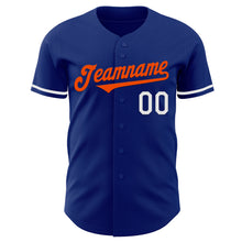 Load image into Gallery viewer, Custom Royal Orange-White Authentic Baseball Jersey