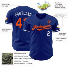 Load image into Gallery viewer, Custom Royal Orange-White Authentic Baseball Jersey