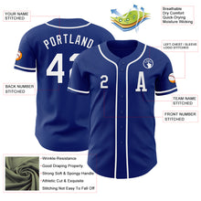 Load image into Gallery viewer, Custom Royal White Authentic Baseball Jersey