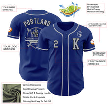 Load image into Gallery viewer, Custom Royal Gray-Black Authentic Baseball Jersey