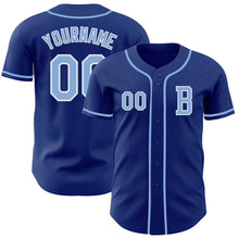 Load image into Gallery viewer, Custom Royal Light Blue-White Authentic Baseball Jersey