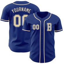 Load image into Gallery viewer, Custom Royal Cream Authentic Baseball Jersey