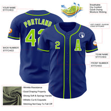 Load image into Gallery viewer, Custom Royal Neon Green-White Authentic Baseball Jersey
