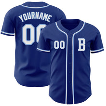 Load image into Gallery viewer, Custom Royal White-Light Blue Authentic Baseball Jersey