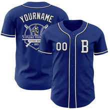 Load image into Gallery viewer, Custom Royal White-Black Authentic Baseball Jersey