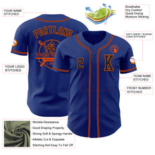 Load image into Gallery viewer, Custom Royal Black-Orange Authentic Baseball Jersey