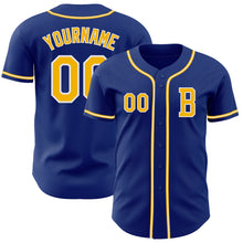 Load image into Gallery viewer, Custom Royal Gold-White Authentic Baseball Jersey
