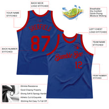 Load image into Gallery viewer, Custom Royal Red Authentic Throwback Basketball Jersey