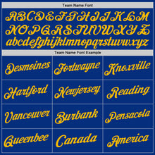 Load image into Gallery viewer, Custom Royal Gold Authentic Throwback Basketball Jersey