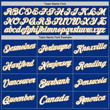 Load image into Gallery viewer, Custom Royal White-Old Gold Authentic Throwback Basketball Jersey