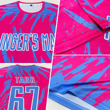Load image into Gallery viewer, Custom Pink Light Blue-White Sublimation Soccer Uniform Jersey