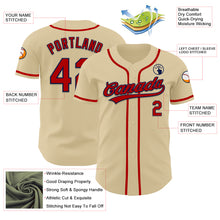 Load image into Gallery viewer, Custom Sand Red-Navy Authentic Baseball Jersey