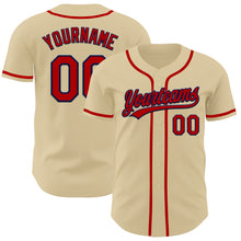 Load image into Gallery viewer, Custom Sand Red-Navy Authentic Baseball Jersey