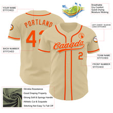 Load image into Gallery viewer, Custom Sand Orange Authentic Baseball Jersey