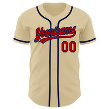 Load image into Gallery viewer, Custom Sand Red-Navy Authentic Baseball Jersey