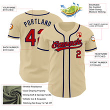 Load image into Gallery viewer, Custom Sand Red-Navy Authentic Baseball Jersey