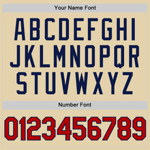 Load image into Gallery viewer, Custom Sand Red-Navy Authentic Baseball Jersey