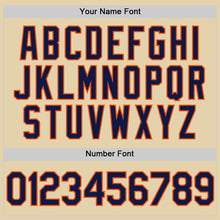 Load image into Gallery viewer, Custom Sand Navy-Orange Authentic Baseball Jersey
