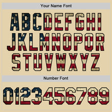 Load image into Gallery viewer, Custom Sand Vintage USA Flag-Black Authentic Baseball Jersey