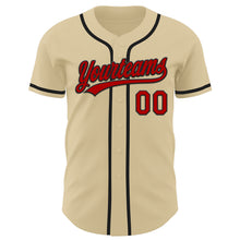 Load image into Gallery viewer, Custom Sand Red-Black Authentic Baseball Jersey
