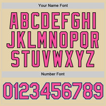 Load image into Gallery viewer, Custom Sand Pink Black-Light Blue Authentic Baseball Jersey