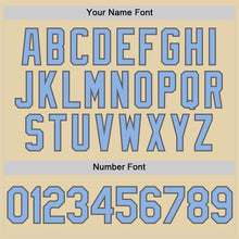 Load image into Gallery viewer, Custom Sand Light Blue-Steel Gray Authentic Baseball Jersey