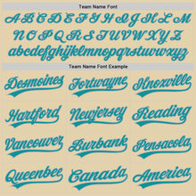 Load image into Gallery viewer, Custom Sand Teal-Gray Authentic Baseball Jersey